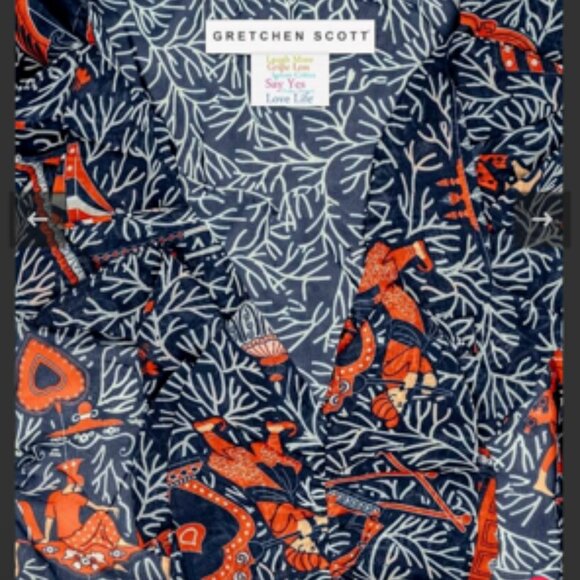 Gretchen Scott Tiered Ruffle Maxi Dress Chinoiserie Sitting Pretty Palanquin XL - Picture 12 of 13